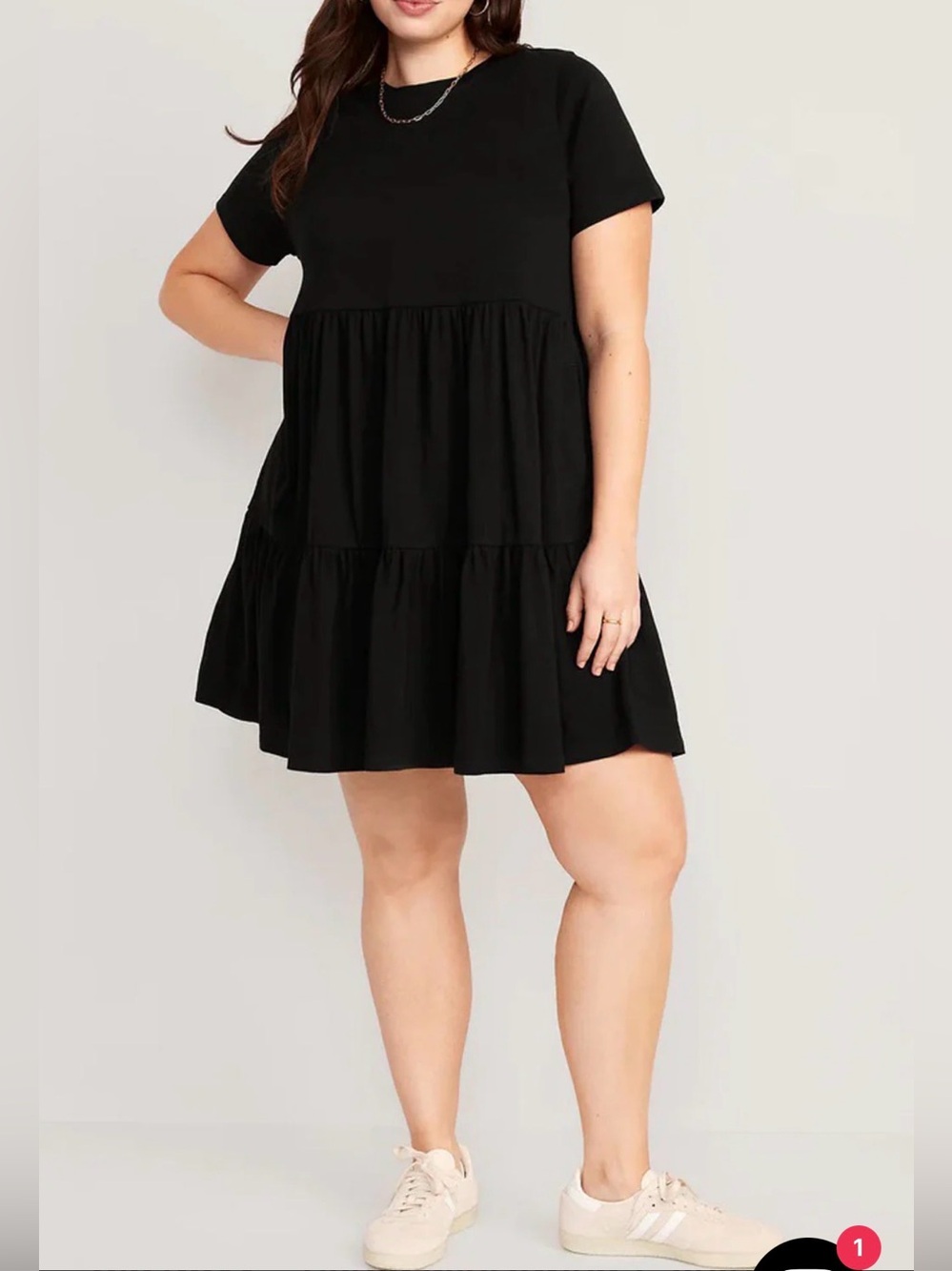 Old Navy Women Tiered Mini Swing T-Shirt Dress (Size: XXL)